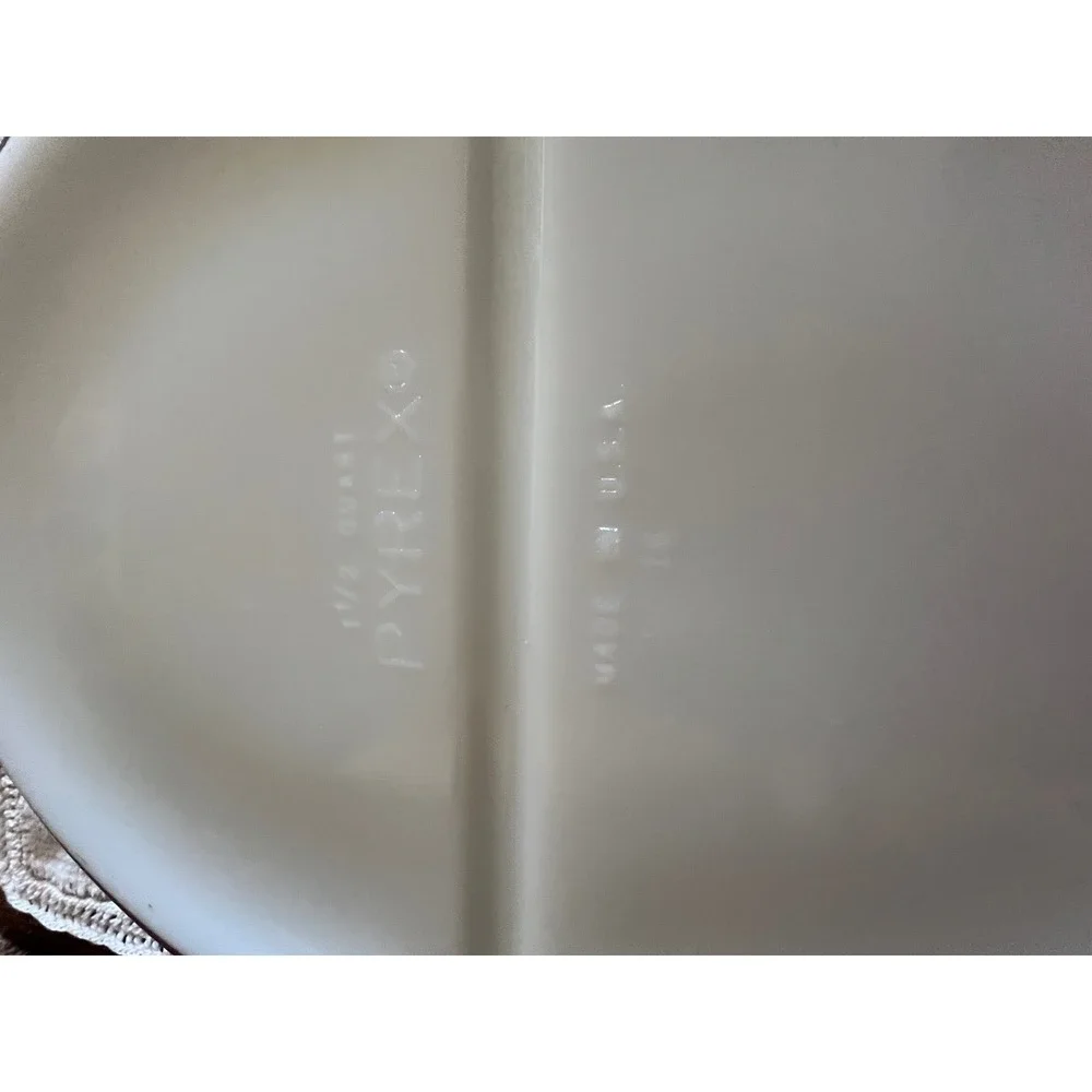Vintage Pyrex Early American Divided Casserole Dish 1.5 Qt Brown Gold‎ 063 Lid
